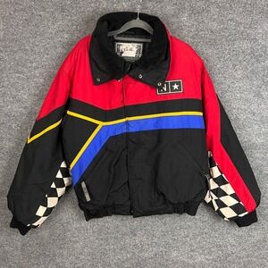 Vintage North Star Ski Snowboard Jacket Mens Small Checkerboard Racing Style